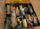 tackle box with mixed tackle hooks,spinner baits,