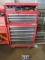 Homak tool cabinet and tool chest combo loaded with parts and tools