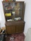 vintage cabinet with sliding glass (contents sold separately)