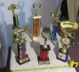 groupa of 6 car show trophies