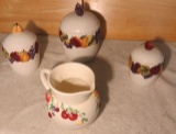 Home Interiors fruit canisters and fruit pitcher