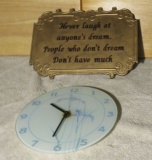 clock and dream plaque