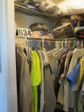 closet of men's clothes, blankets, sheets, etc. Mediums and 34 pants