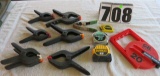 spring clamps of different sizes and measuring tapes