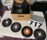 box of old 45 rpm records no jackets