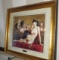 framed embroidered silk portrait of a nude Asian girl