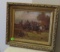 Framed oil on canvas, Indian battle scene 13