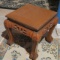 Walnut finished carved plant stand  12