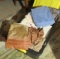 Large tote full of mixed antique linens
