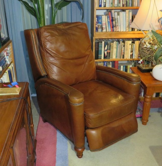 brown leather recliner great condition