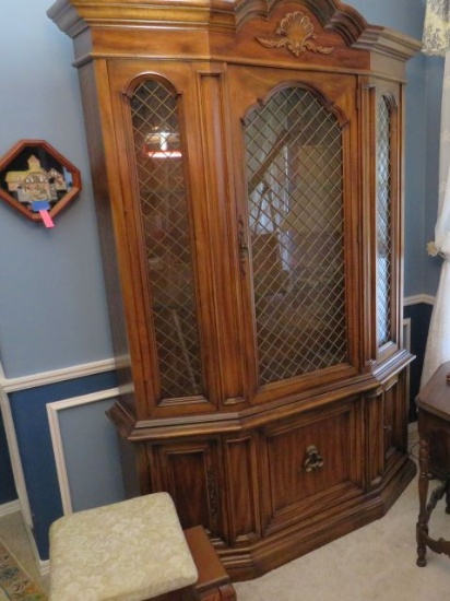 Walnut finished china cabinet to match the dining room table and chairs