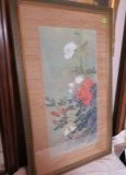 Framed watercolor - Finches & Roses - by Mau  20