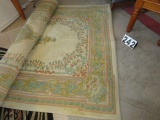 Pastel floral thick wool rug - 6' W x 9' - very good condition