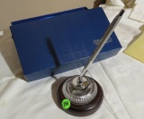 Waterford desk pen holder with Cross pen in presentation box