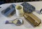 Pyrex bakeware, 2 muffin tins, 2 metal breadpans, spoon rest and utensil holder