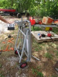 mobile power tool stand by Central Machinery desingned for use with chop or radial saw, jib saw, or