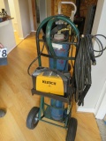 Hutch swtick and tig 115v welder with regulator and cart, wether tank is leased or owned unknown