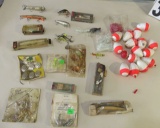 Mixed tackle including spinner baits, crank baits, jerk baits, bobbers, spinner blades & skirts 20+
