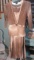 L Komarov designer dress.  Distressed Tan with jacket...  Fits size 10/12...  New with tags.  Retail