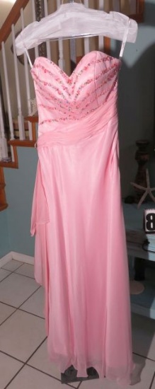 Xcite, size 6,  soft pink prom dress with rhinestone.