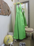 Lime green, size 2,  Panoply halter-stlye sequined dress, missing a few sequins...  absolutely stunn