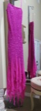 Hand-made, size M 7/8, Scala hot pink beaded dress.  Perfect for any formal event.  Very elegant New