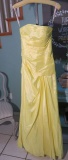 Kiss Kiss formal dress by Mary's, Size 2, Sunny yellow, strapless. Bust 33.5; Waist 25; Hips 36.5. N