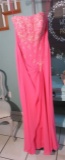 Anna Scott wedding dress by Mary's Bridal, Size 4, hot pink strapless with pretty sequins.  Bust 34;