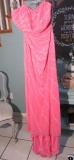 Anna Scott by Mary's Bridal, Size 4, Pink strapless dress with pretty sequins.  Bust 34; Waist 25.5;