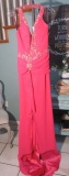 Anna Scott by Mary's Bridal, Size 4, fuchsia strapless dress with tulle and pretty sequins.  Bust 34
