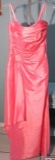 Size 14, Xcite, bubble gum colored with rhinestone, strapless dress. Simply beautiful.  Bust: 39.5;