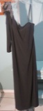 Dave and Johnn special occasion dressy, size 13/14, classy black, one shoulder dress.  Bust 40; Wais