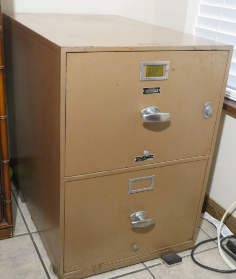 Two drawer, concrete lined safe. 20 W x 31 D x 29 H