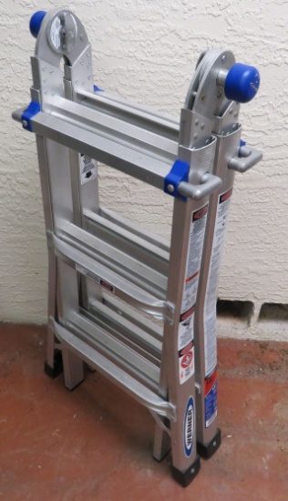 Werner adjustable combination aluminum ladder "little Giant style" step and extension ladder 13'