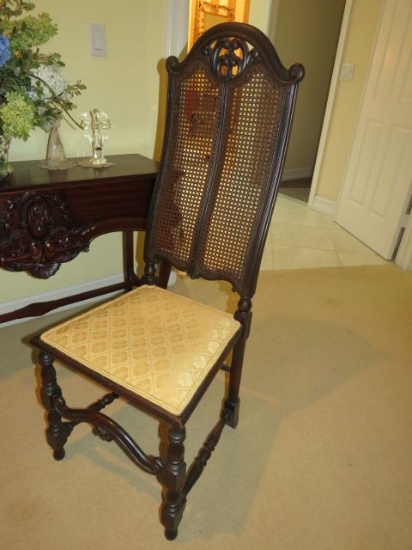 caned back straight chair