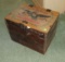vintage wood Jack Daniels whiskey case with needlepoint supplies