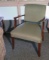 Wood frame upholstered arm chair