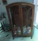 vintage oak china cabinet  (missing 3 glass shelves
