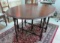 Dining room gate leg, drop leaf dining table, with soft fitted table cover. 60 x 41