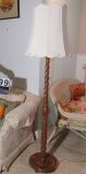 Turned oak floor lamp