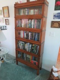 5 tier Stacking book case, Glass and wood 34Wx11Dx76H