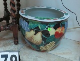 Hand painted fruit pot, ceramic planter, diameter 15