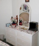 Wicker dresser with mirror 53x18x30