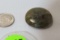 round cabochon cut agate 25mm diameter opaque light green and red