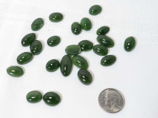 Jade oval cut cabochon assorted  mostly 8mm x 12mm gemstones