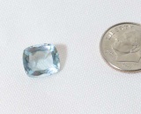 light blue 4ct aquamarine emerald cut LT inclusion 9.56mm x10.57mm