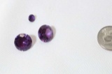synthetic pink blue 6 ct sapphires brilliant cut 11.46 mm diameter plus a small one