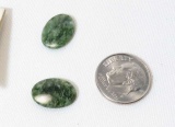 Jade snowflake nephrite low oval cabochon cut gemstone 10