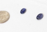 blue/purple iolite gemstones  oval cabochon cut total weight for both 3.43ct