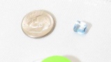 blue topaz cushion cut gemstone 1.74 ct very light inclusion